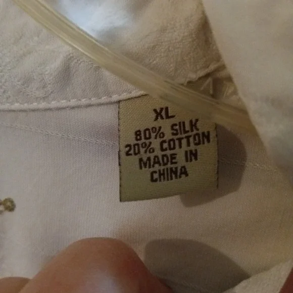 Tommy Bahama Mens Silk Blend Striped Long Sleeve Dress Shirt FLAW - Size XL - Picture 3 of 16